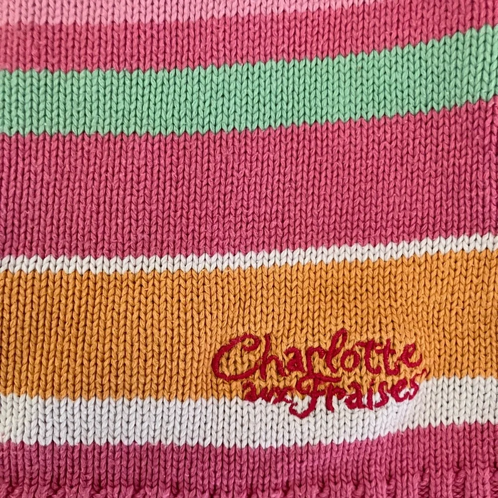 2008 Y2K Strawberry Shortcake Striped Pastel Sweater